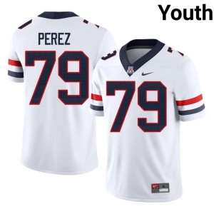 U of A Wildcats College Football Game Youth Isaac Perez White #79 Jersey 766914-405