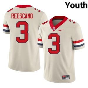 U of A Youth Kedrick Reescano #3 Player Cream College Football Jerseys 568291-765