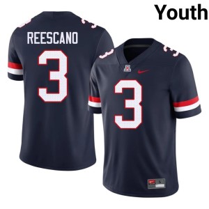 Arizona Wildcats Navy Alumni Kedrick Reescano Youth #3 College Football Jerseys 243195-882