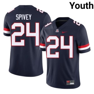 Wildcats Youth Navy College Football Replica #24 Kingston Spivey Jerseys 194241-185