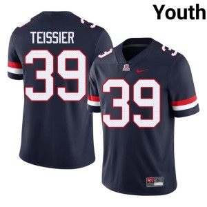 Wildcats #39 Lachlan Teissier Youth College Football Navy Player Jersey 370901-217