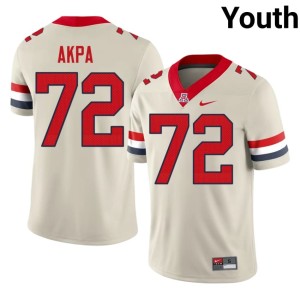The Wildcats Louis Akpa Stitched #72 Youth Cream College Football Jersey 701394-177