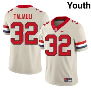 Arizona Wildcats College Football Youth Nela Taliauli #32 Cream Embroidery Jersey 319483-287
