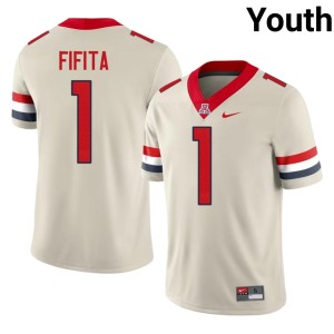 U of A Embroidery #1 College Football Youth Cream Noah Fifita Jerseys 224571-756