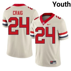 University of Arizona Youth 2026-27 #24 Cream Quincy Craig College Football Jerseys 991386-374