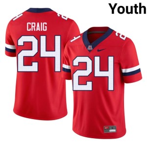 Bear Down Arizona Quincy Craig #24 Red Stitched College Football Youth Jersey 891417-748