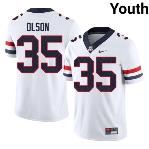 AZ Wildcats Quinn Olson Youth #35 White Embroidery College Football Jerseys 282895-989
