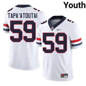 U of A Wildcats #59 Rhino Tapa'atoutai College Football White Replica Youth Jerseys 720524-848