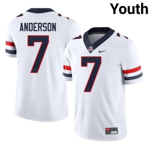 The Wildcats Youth White #7 Sawyer Anderson College Football Alumni Jersey 333444-352