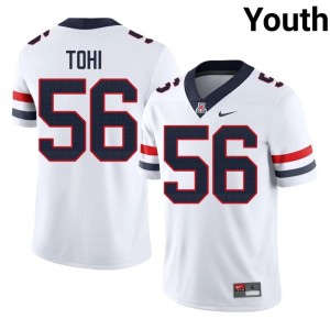 UA Wildcats Youth College Football White #56 2026 Sione Tohi Jersey 872360-444
