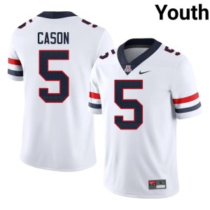 UA Wildcats Youth Embroidery White College Football #5 Antoine Cason Jersey 706774-886