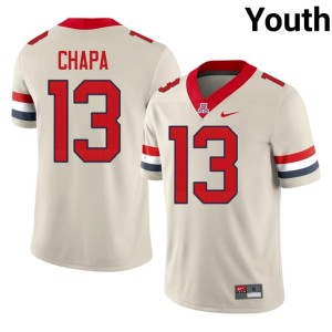 University of Arizona Youth Cream College Football Official #13 Cam Chapa Jersey 170269-122