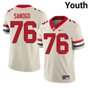 U of A Cream #76 College Football Youth Khalil Sanogo University Jersey 256966-315
