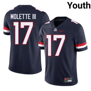 University of Arizona #17 College Football Navy Lee Molette III Stitched Youth Jersey 346373-795