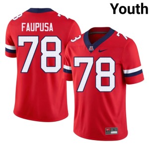 U of A College Football Manoah Faupusa #78 Red Youth University Jersey 487829-845