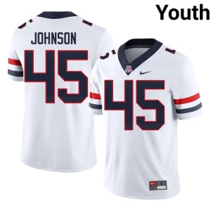 UA Wildcats #45 Victory Johnson College Football Youth White Game Jerseys 575968-127