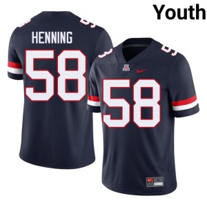 UA Wildcats Zach Henning Youth Navy #58 College Football University Jerseys 767367-950