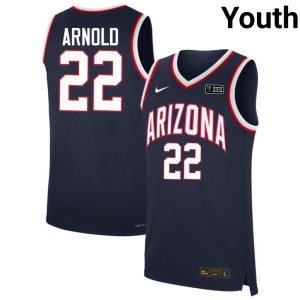 The Wildcats College Basketball #22 Official Addison Arnold Navy Youth Jerseys 975943-614
