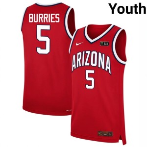 Wildcats Red High School Brayden Burries #5 College Basketball Youth Jerseys 753926-231