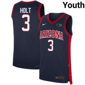 U of A Wildcats Caleb Holt Youth Navy #3 Limited Alternate Jerseys 387660-330