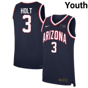 The Wildcats Embroidery Navy Youth College Basketball Caleb Holt #3 Jerseys 471546-487