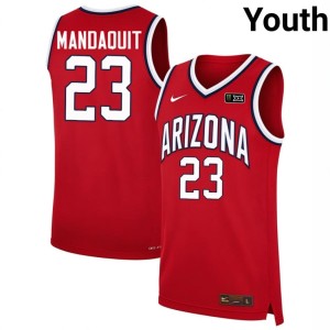 AZ Wildcats Red JJ Mandaquit Embroidery Youth #23 College Basketball Jersey 102722-332