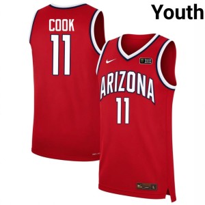 University of Arizona Player College Basketball Jackson Cook Youth Red #11 Jersey 815798-387
