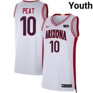 University of Arizona Koa Peat Youth White Embroidery College Basketball #10 Jersey 435990-370
